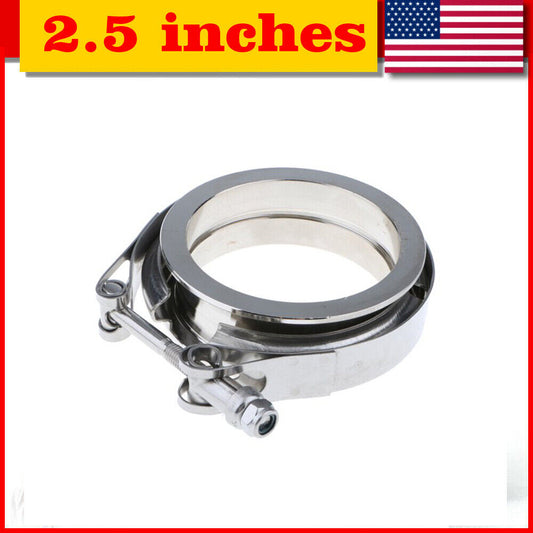 2.5'' Inch Stainless Steel V-Band Flange & Clamp Kit for Turbo Downpipes