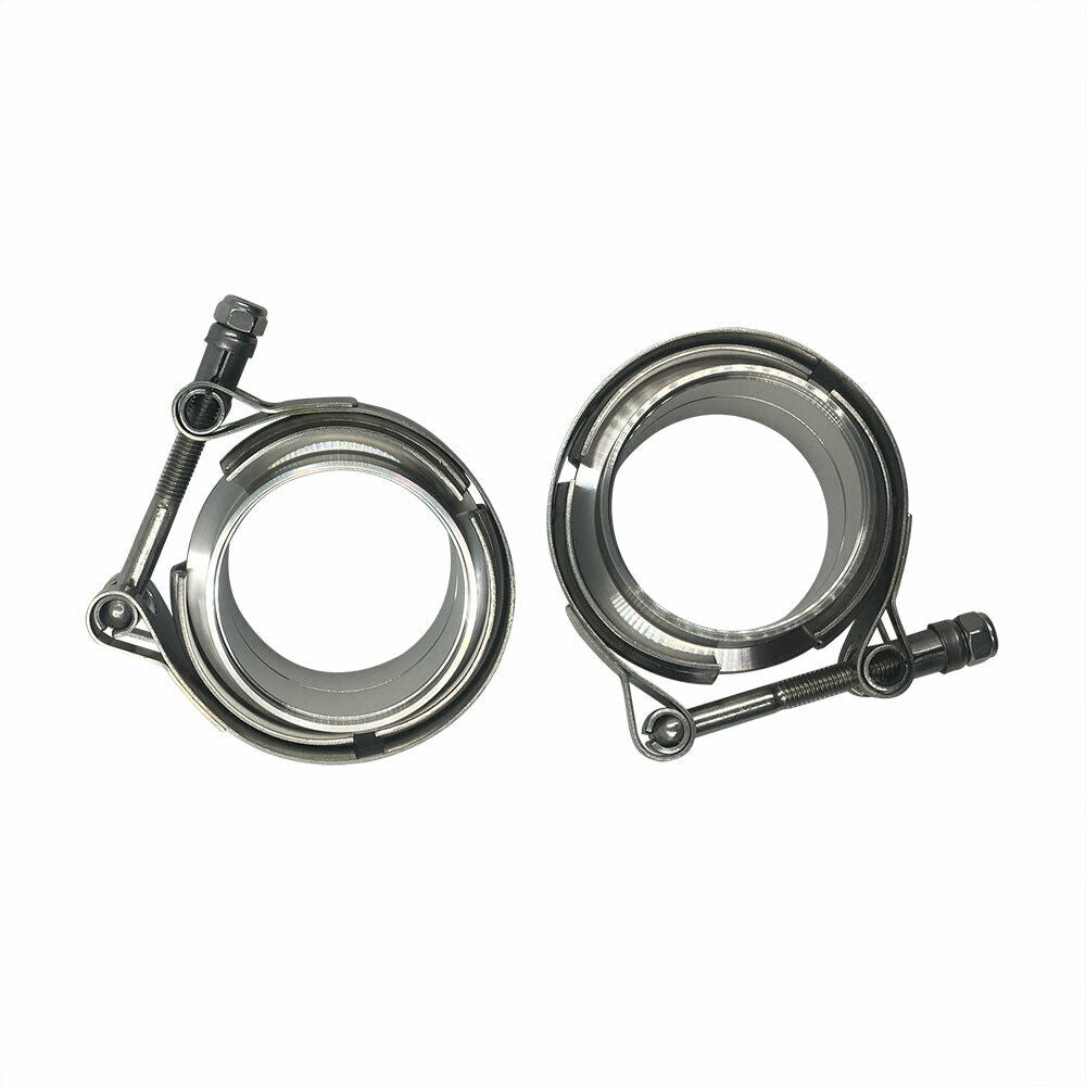 2 X for Turbo Downpipes Stainless Steel 2.5" V-Band Flange & Clamp Kit